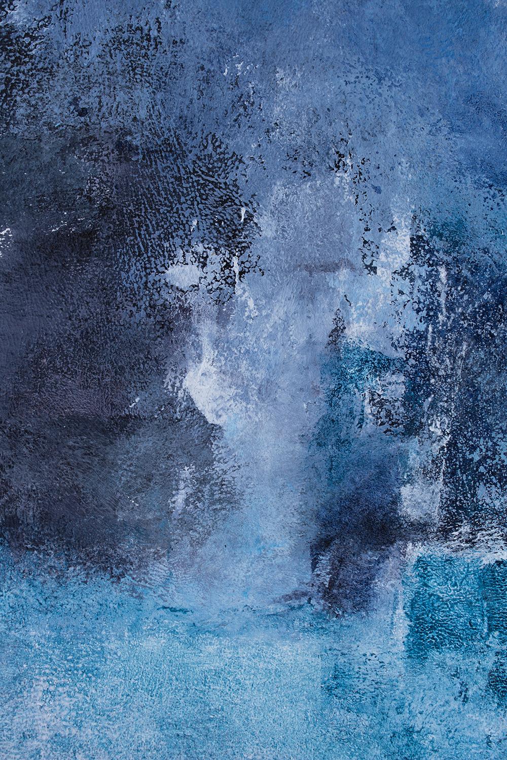 Legacy, Peinture abstraite - Bleu Abstract Painting par Karen Hansen