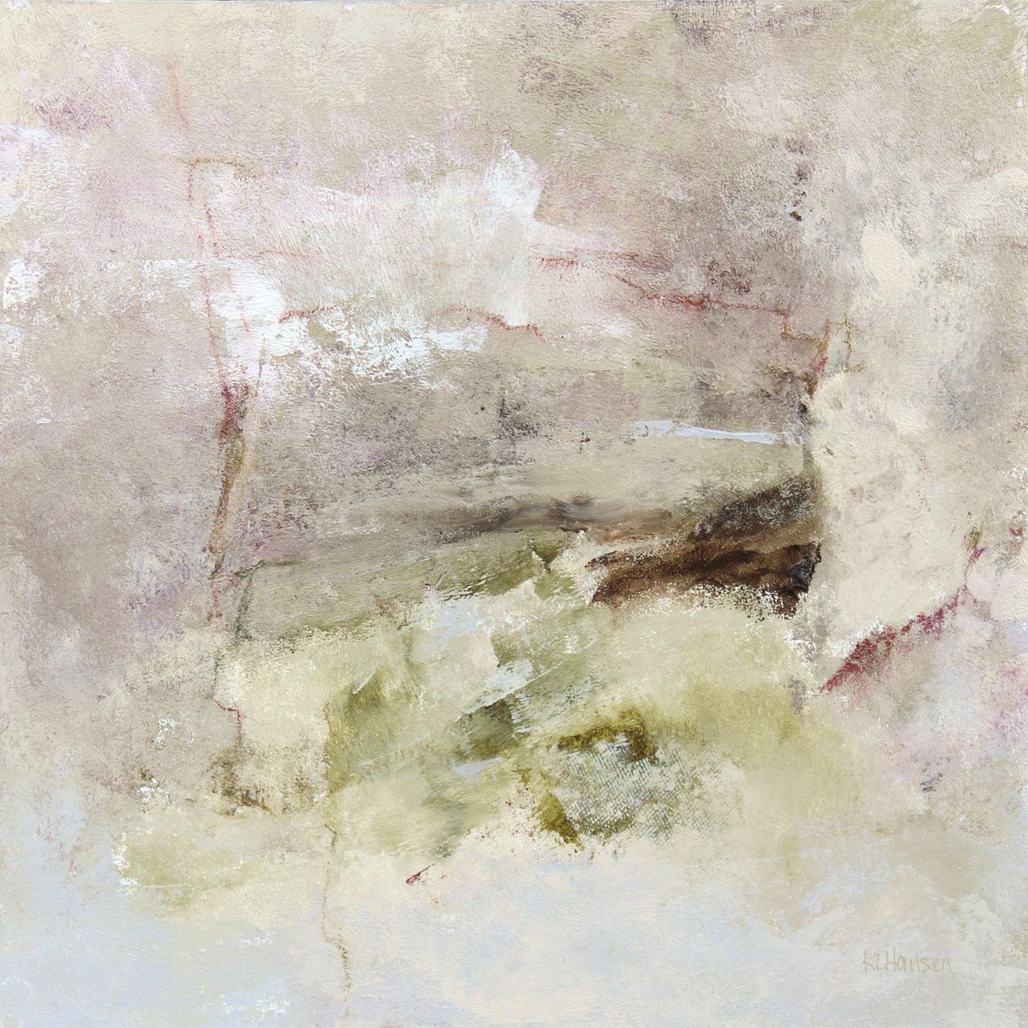 <p>Artist Comments<br />Karen Hansen describes this small-scale abstraction as an intuitive exploration in rich earth tones. Blue, green, red and brown combine in a neutral space, with the focal point moored centrally within the piece.</p><br