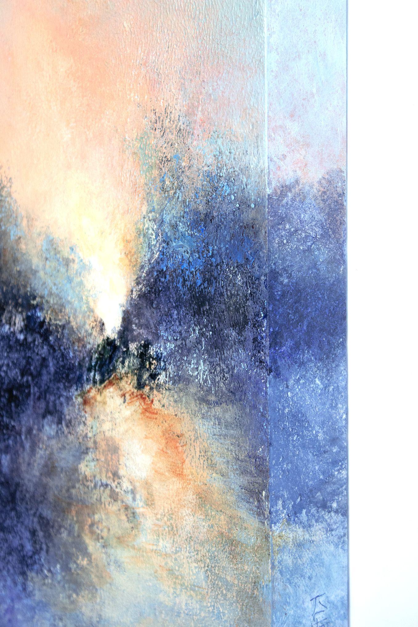 Peace, 5 heures, peinture, acrylique sur panneau de bois - Abstrait Painting par Karen Hansen