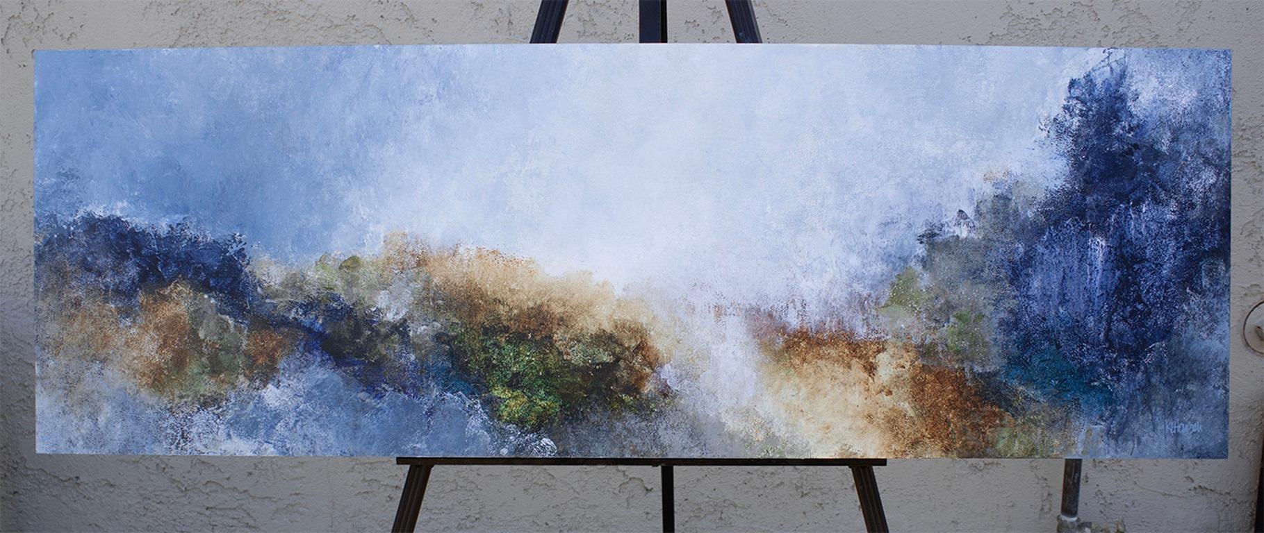 La radura, Pittura astratta - Abstract Painting Viola di Karen Hansen