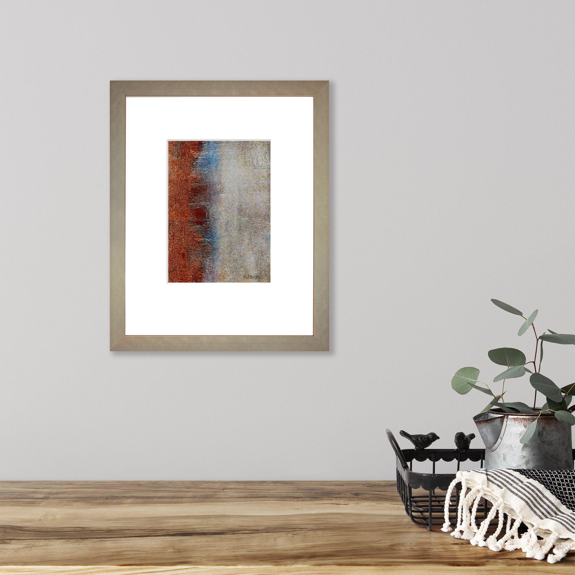 Tweed, Painting, Acrylic on Watercolor Paper - Gray Abstract Painting by Karen Hansen