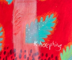 "Memory Four, " Acrylic on Paper Abstract Nature Scene, Signed