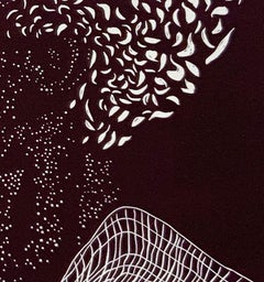 "Sankofa Merlot" .. Work on paper, art, print, linocut, portrait, graphic, 22x30