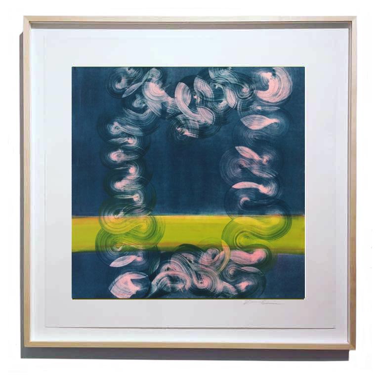 Karen J Revis Abstract Print - Pink Green Blue II
