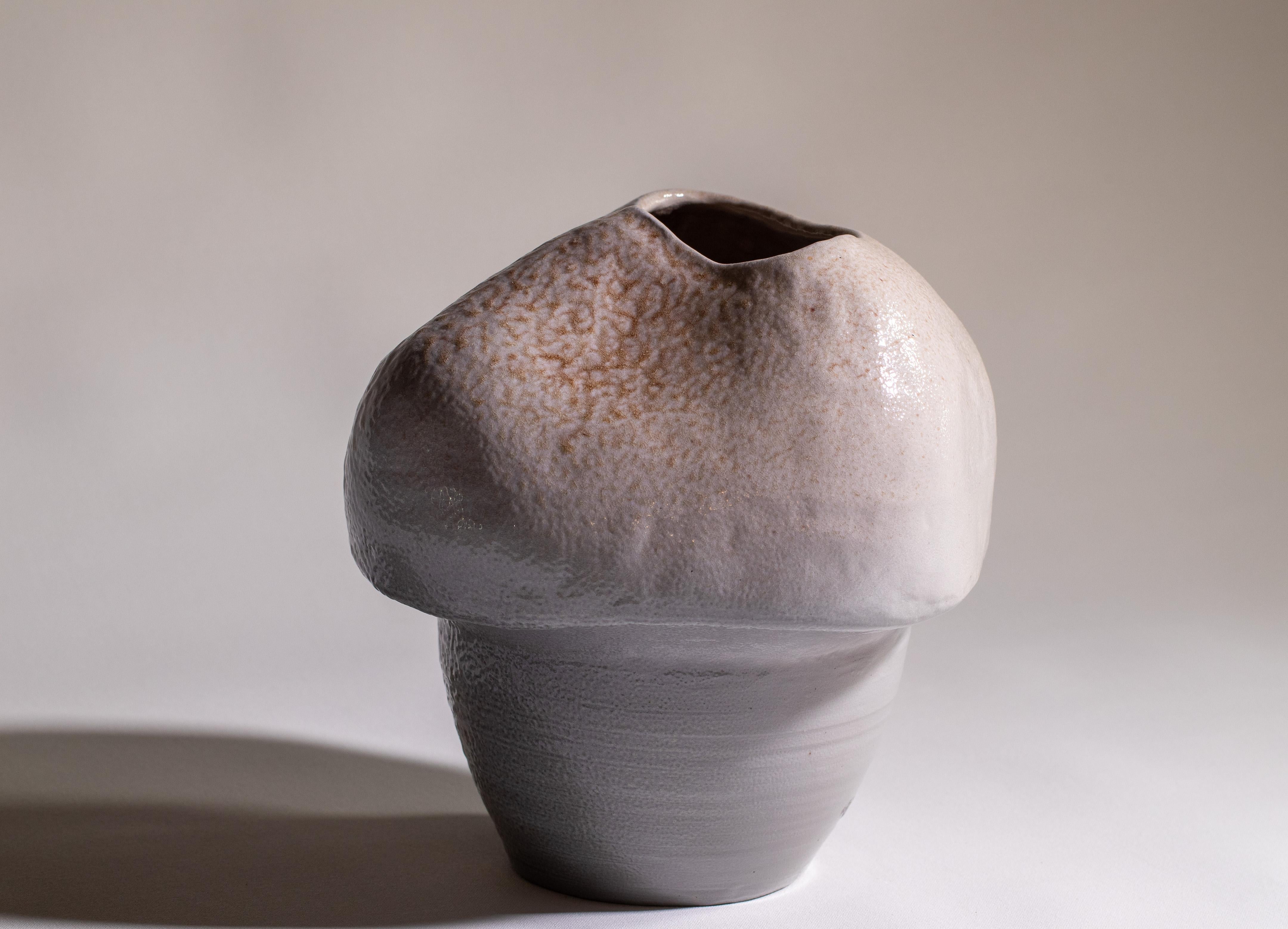 Karen Karnes (1925-2016) Biomorphic Vessel Glazed Stoneware Signed Chopmark For Sale 6