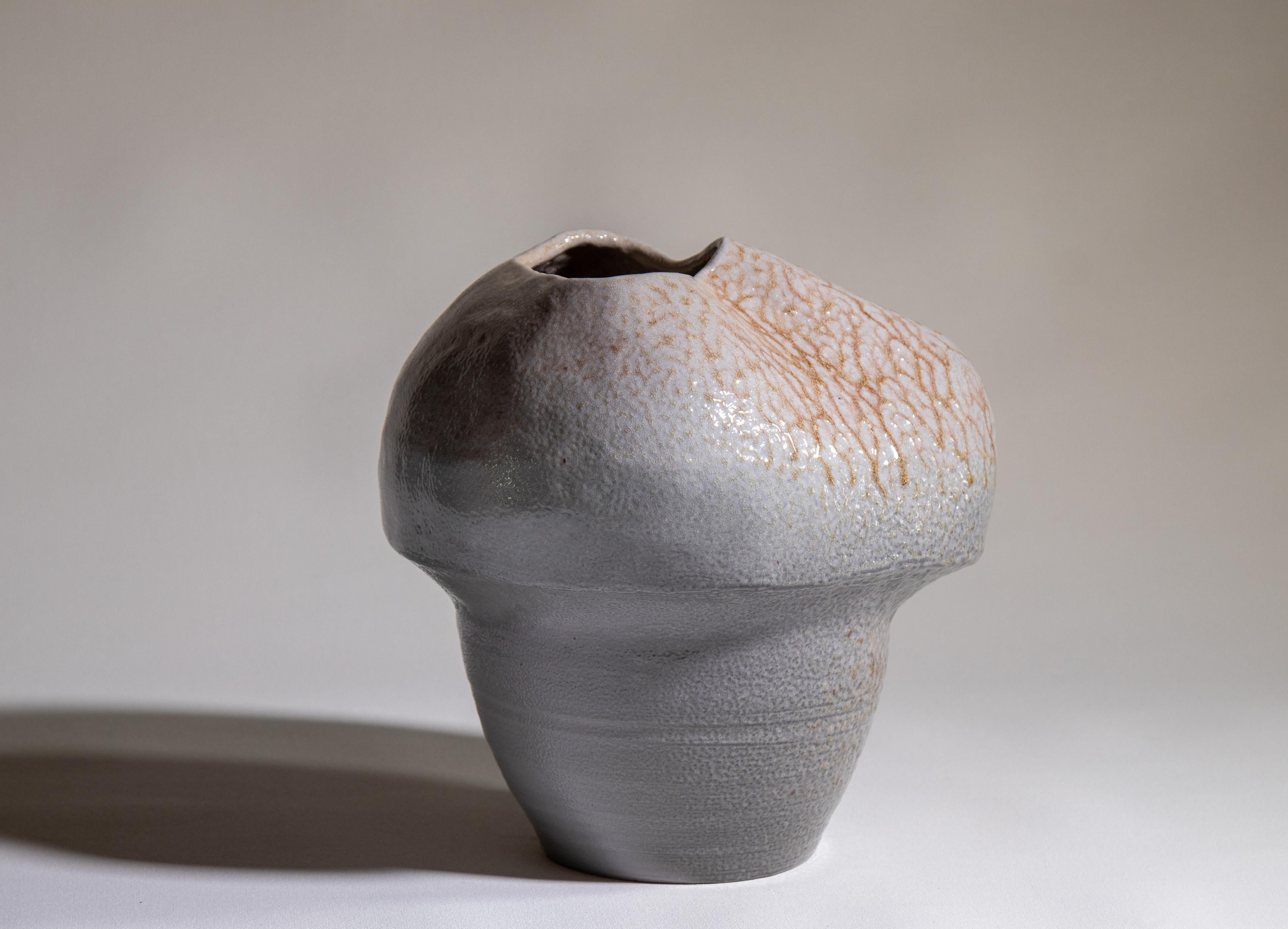 20th Century Karen Karnes (1925-2016) Biomorphic Vessel Glazed Stoneware Signed Chopmark For Sale