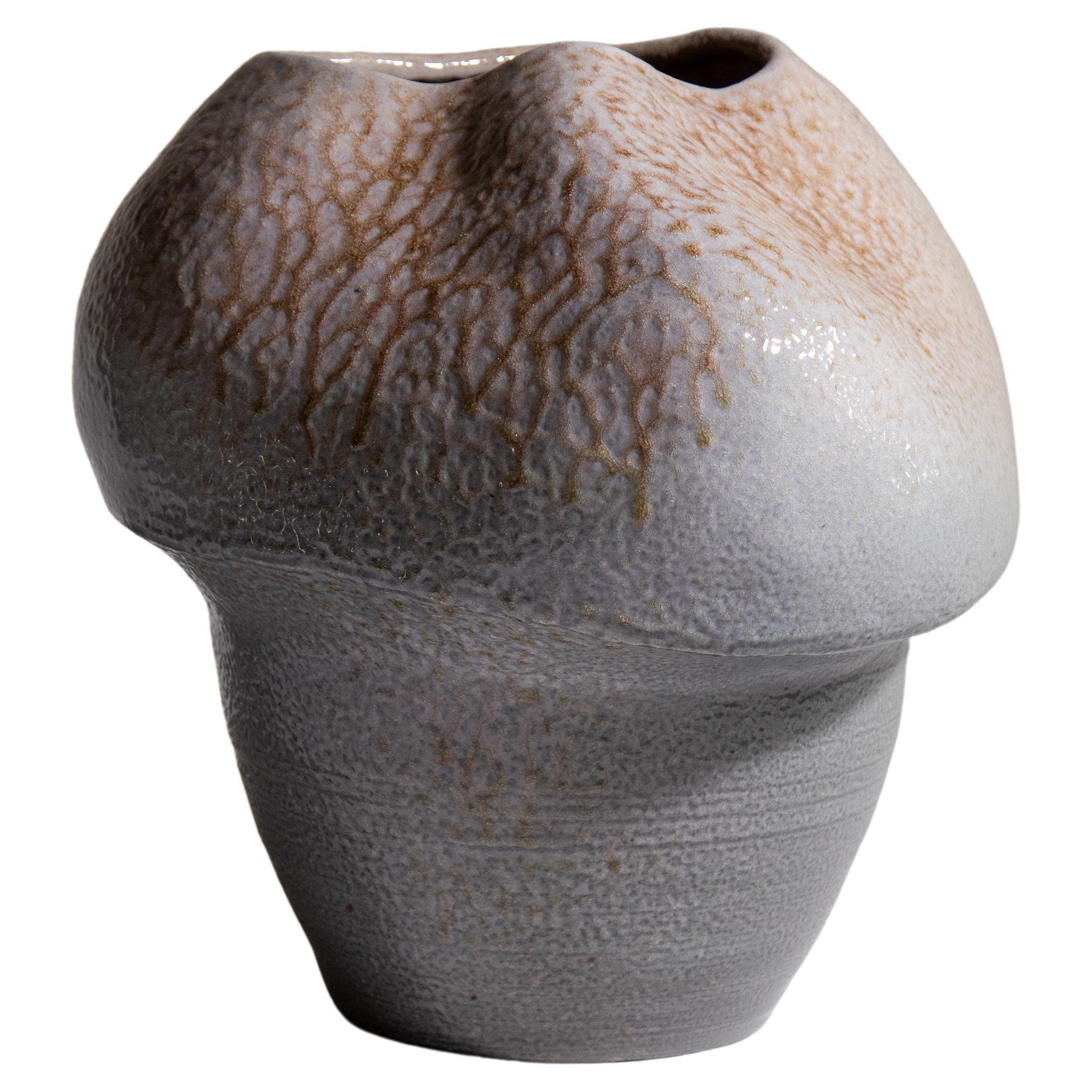 Karen Karnes (1925-2016) Biomorphic Vessel Glazed Stoneware Signed Chopmark For Sale