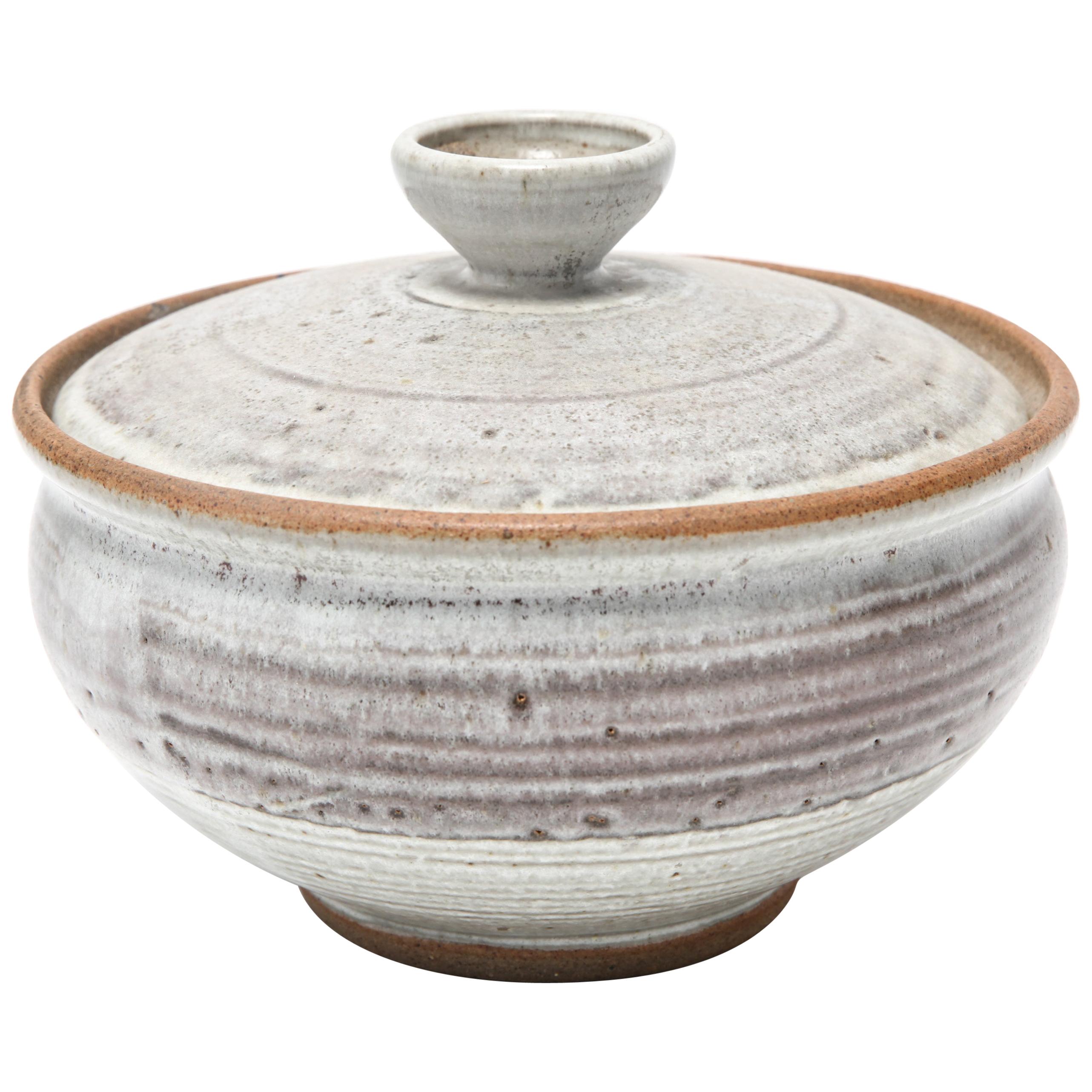 Karen Karnes Mid-Century Modern Stoneware Art Pottery Covered Bowl