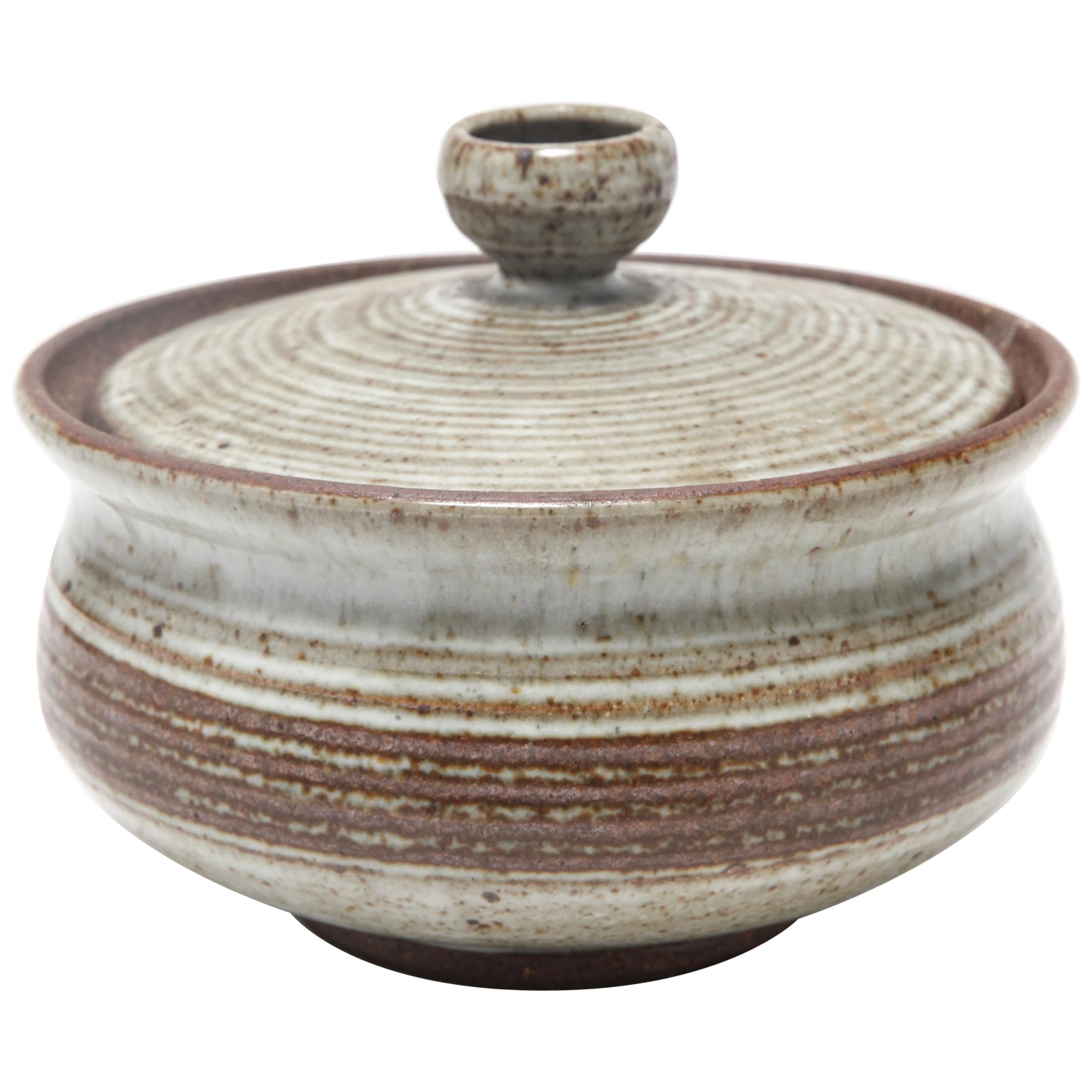 Karen Karnes Mid-Century Modern Stoneware Art Pottery Covered Dish