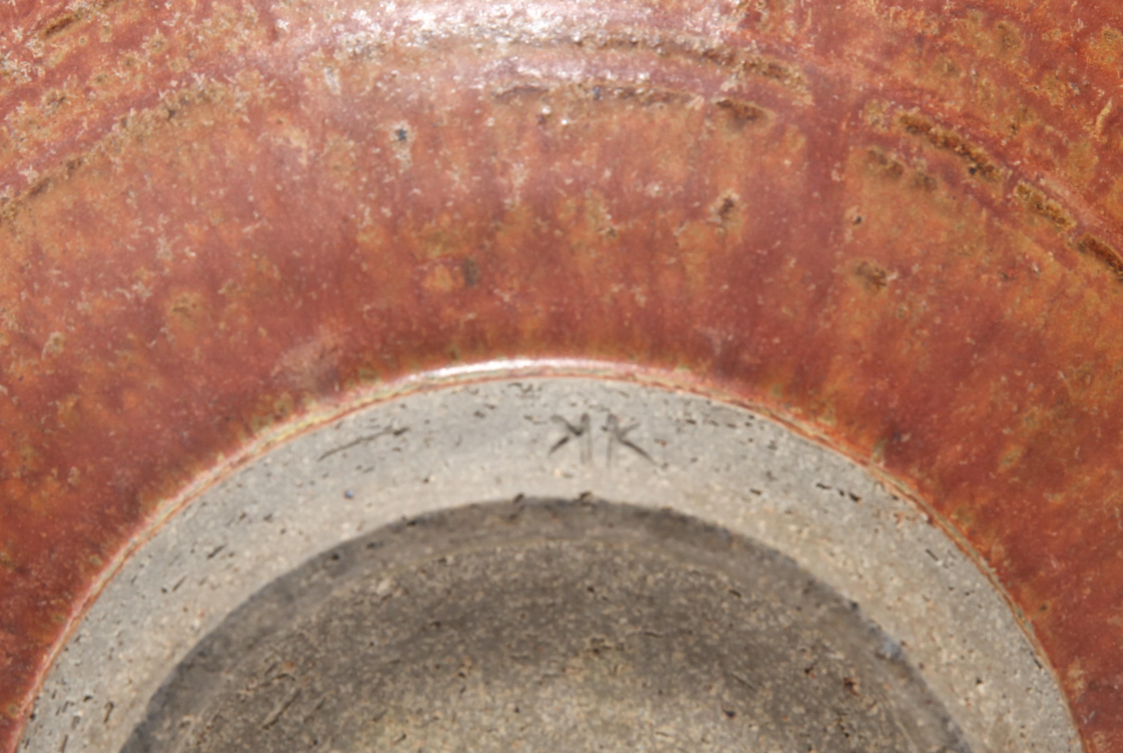 Karen Karnes Mid-Century Modern Stoneware Art Pottery Footed Bowl 1