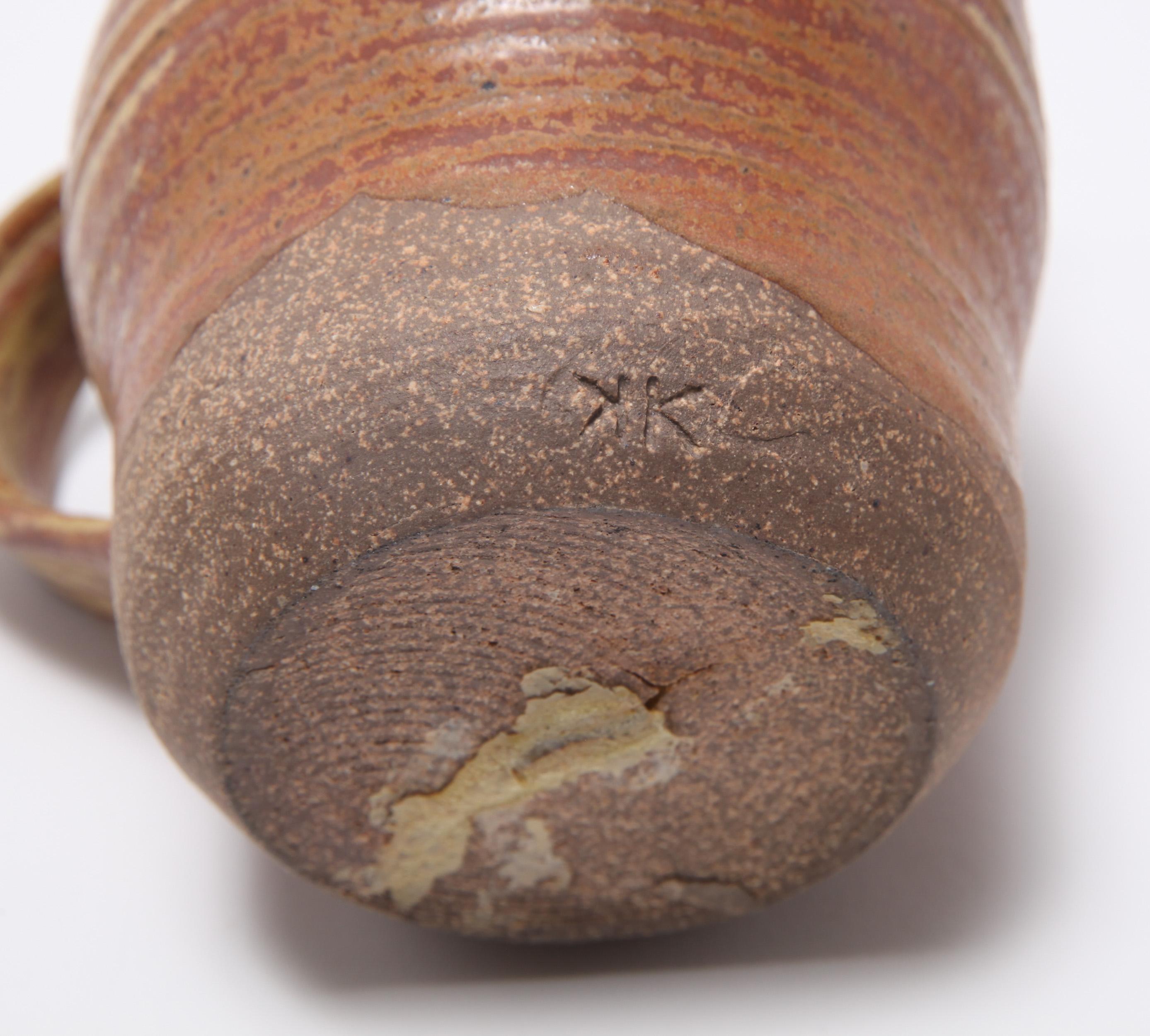 20th Century Karen Karnes Mid-Century Modern Stoneware Art Pottery Pitcher For Sale