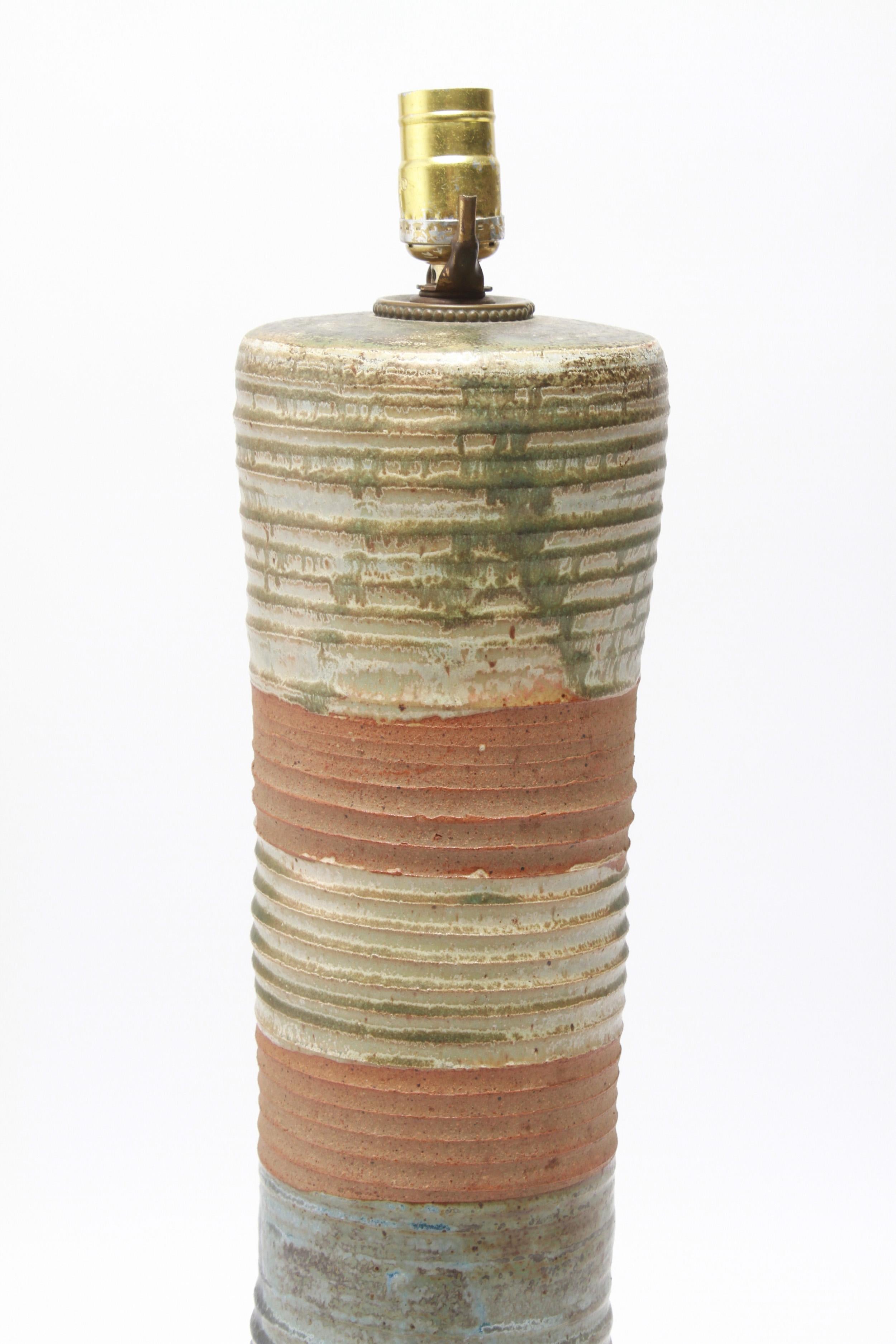 American Karen Karnes Mid-Century Modern Stoneware Art Pottery Table Lamp
