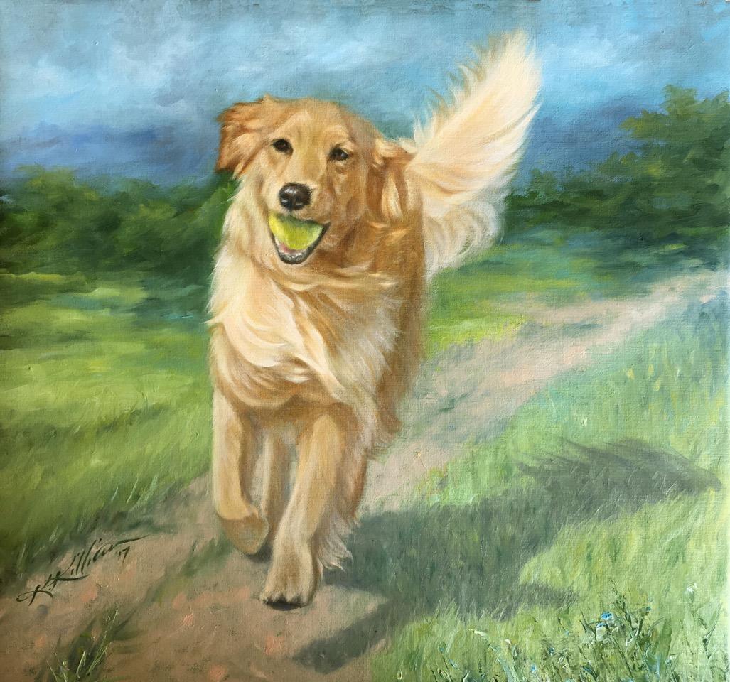 Golden Retriever incorniciati nel trittico Bottoms Up, BYOB e Shaken Not Stirred - Print Realismo di Karen Killian