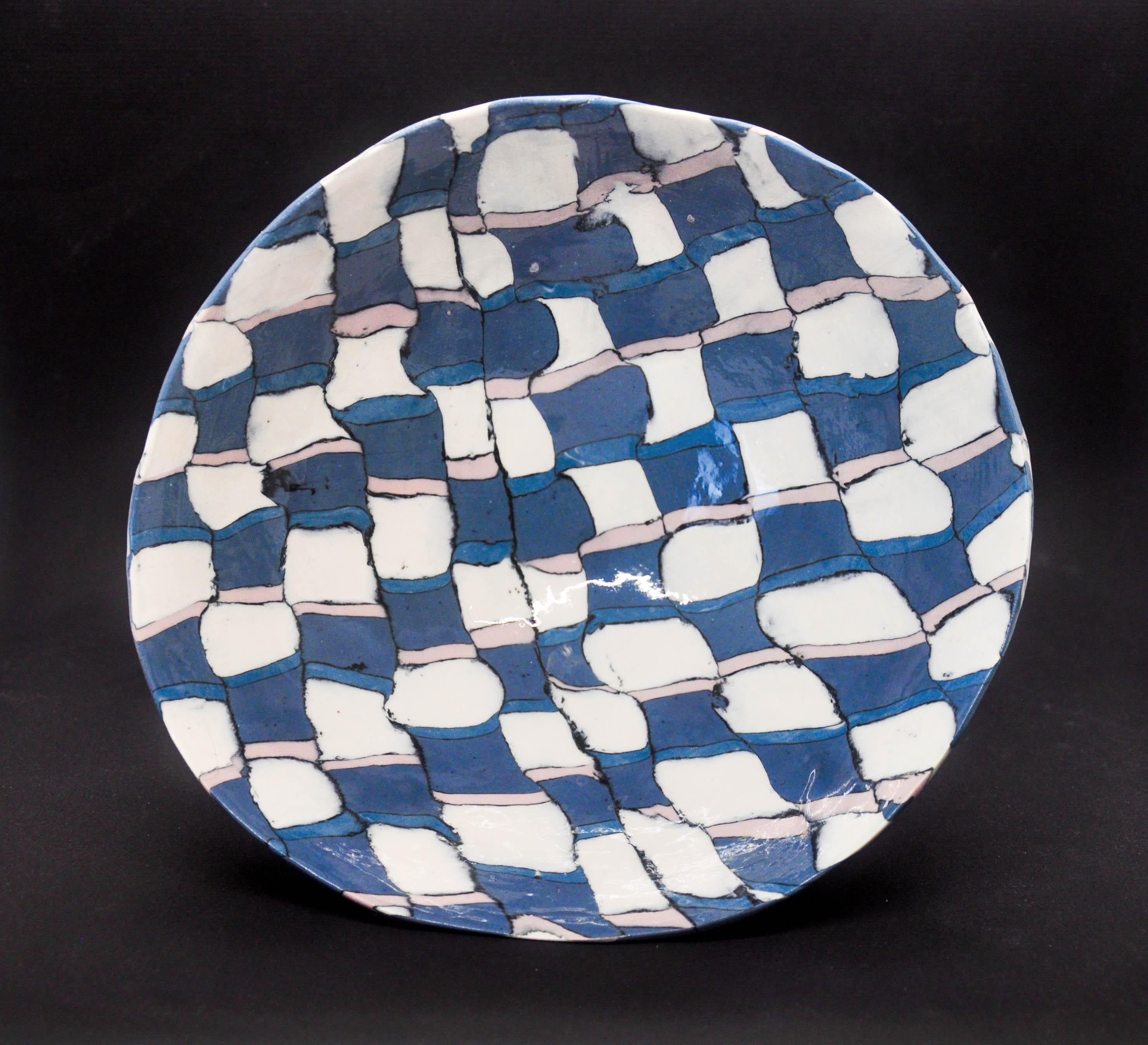 checkered ceramic bowl