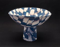 Checkered Eggshell Nerikomi-Schale'' handgefertigt, Keramik, Porzellan, zeitgenössisch
