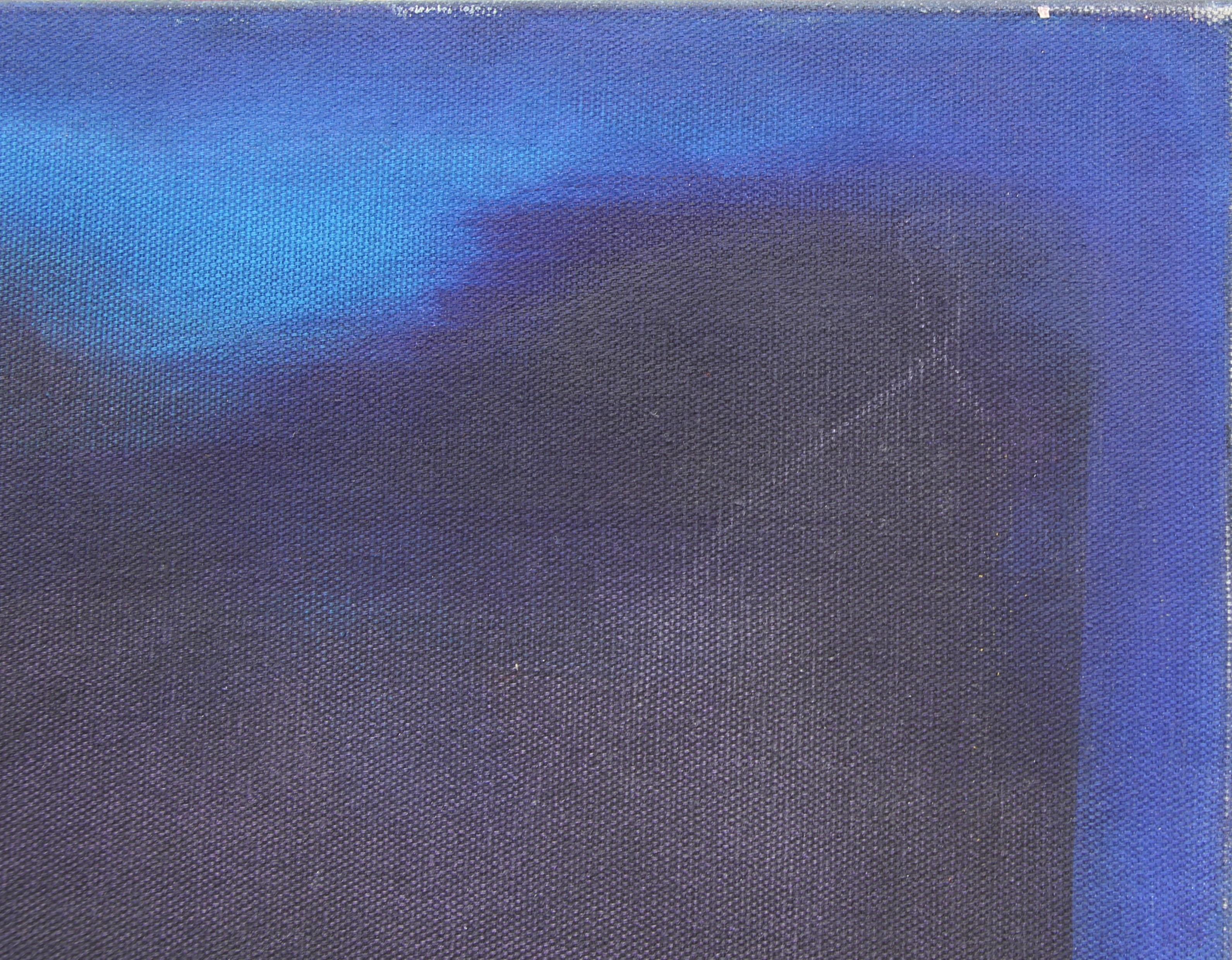 Access to the Spirit Blaues und rotes abstraktes expressionistisches Gemälde – Painting von Karen Lastre