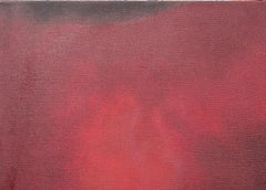 Large Maroon Red, Black, and Yellow Colorful Abstract Expressionist Painting