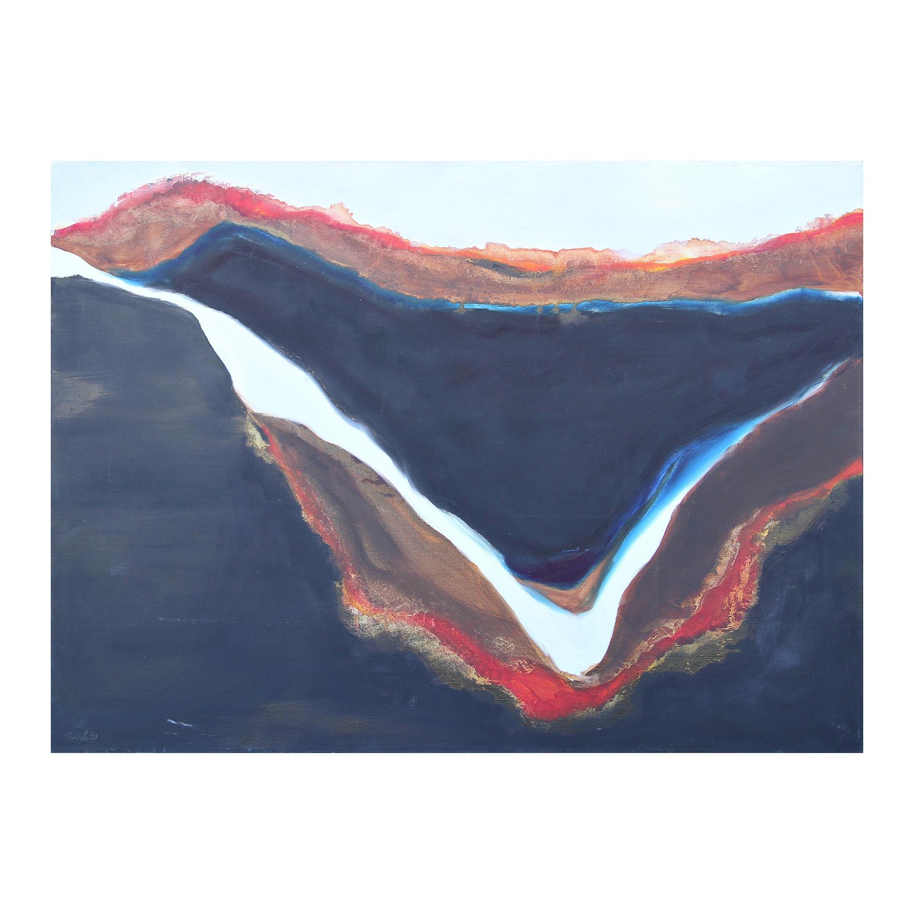 Karen Lastre Large Modern Abstract Expressionist Color Field Black