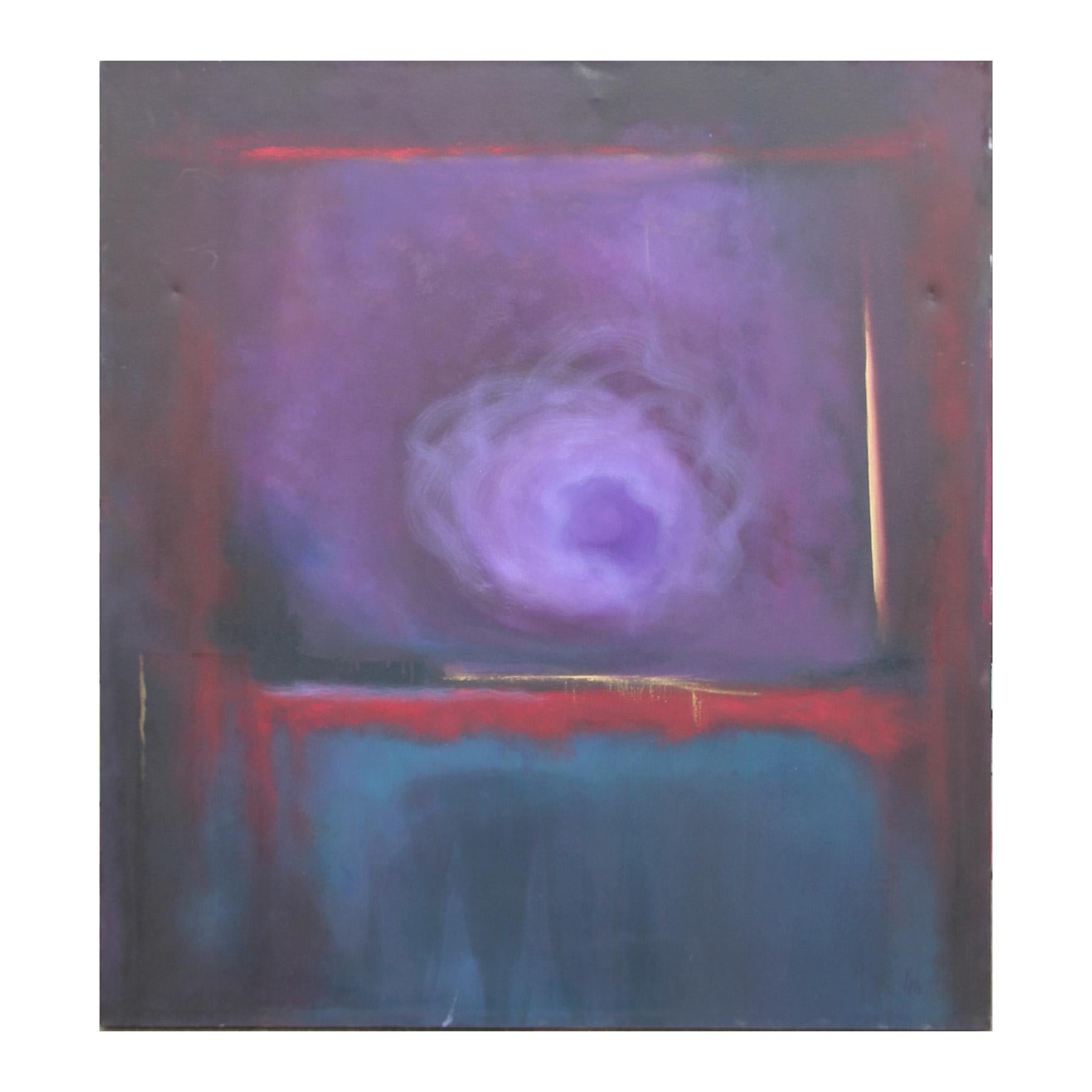 “Nirvana - State of - I” Purple, Blue, Red Abstract Expressionist Painting