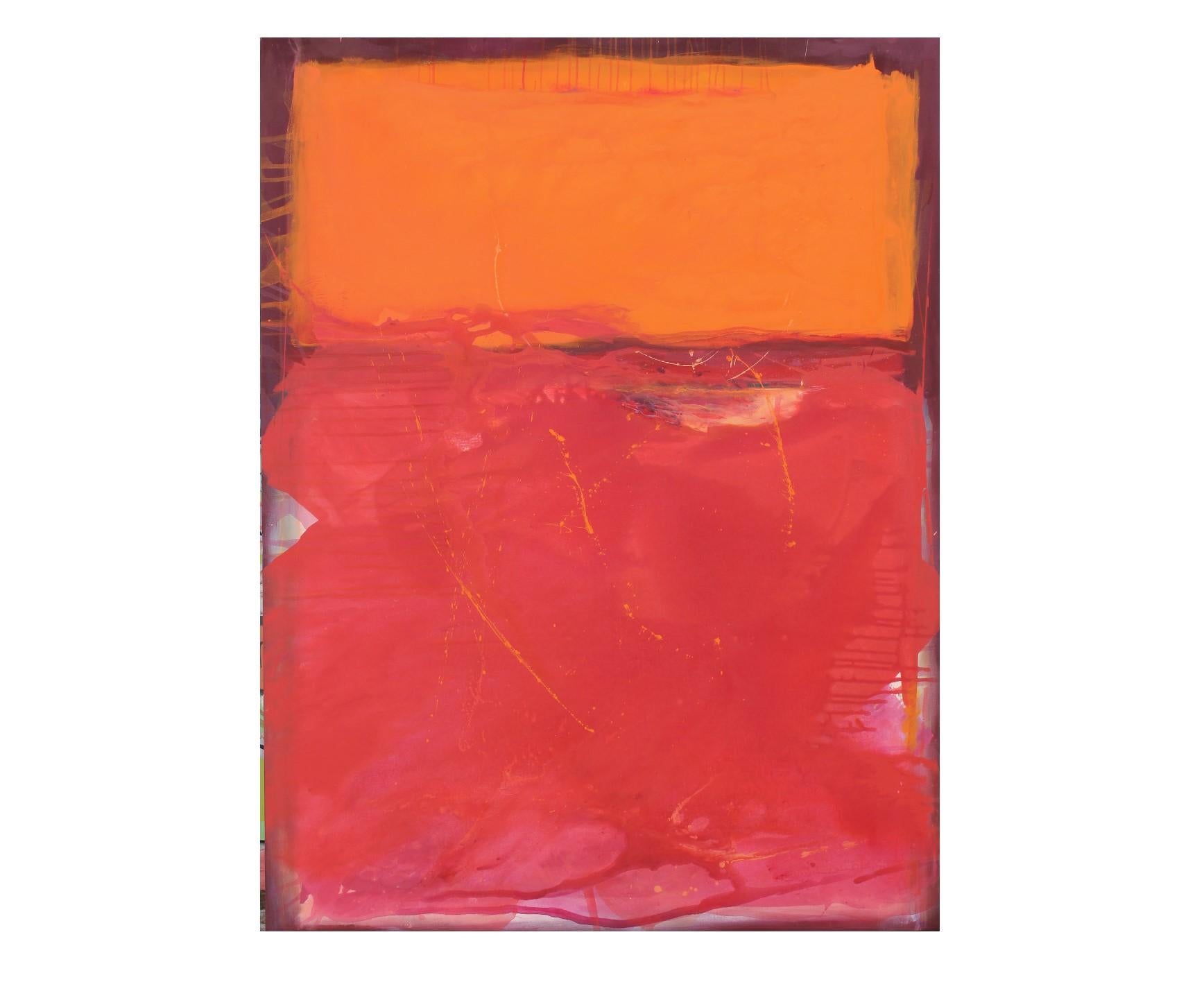 Karen Lastre Abstract Painting - Red, Orange and Purple Abstract Expressionist Painting after Mark Rothko