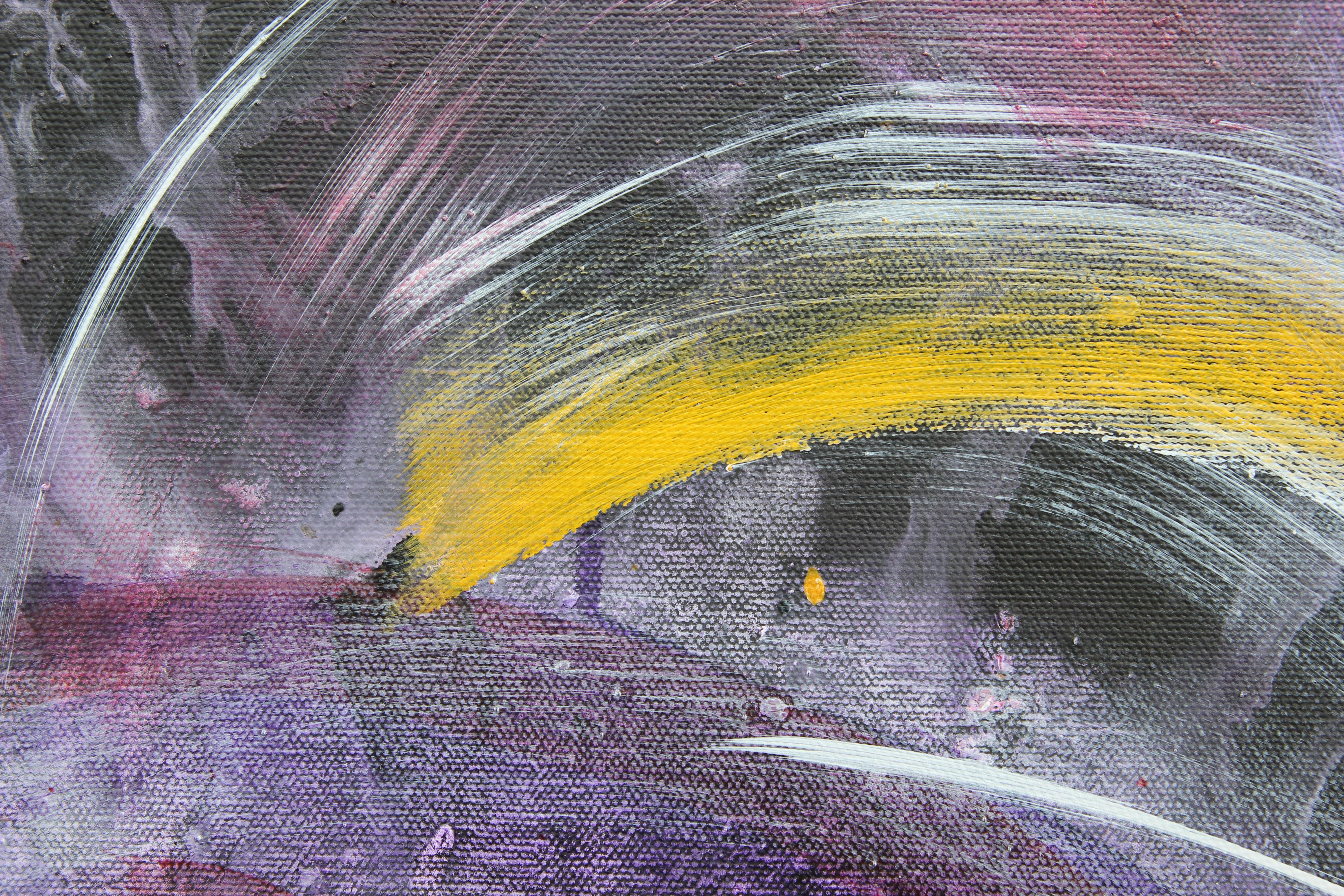Sounds From Within - Sounding III Großes modernes Gemälde des abstrakten Expressionismus (Grau), Abstract Painting, von Karen Lastre