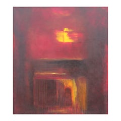 “Unexpected Pleasures” Red and Yellow Abstract Expressionist Painting