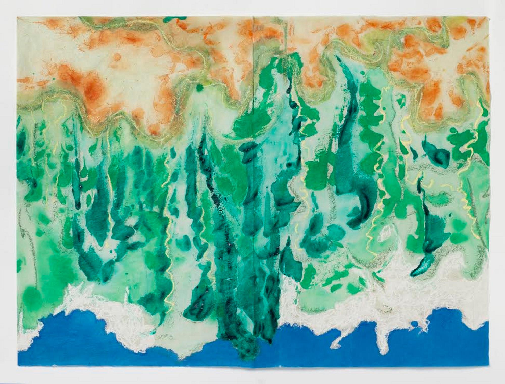 Karen Lee Sobol Landscape Painting – Fluss gespiegelt