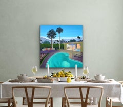 Piscina Dusk de Karen Lynn, Inspirada en Hockney, Arquitectónica, Contemporánea