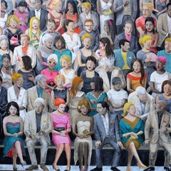 Multitud en colores vivos nº 9, Pintura original, Personas, Figurativo