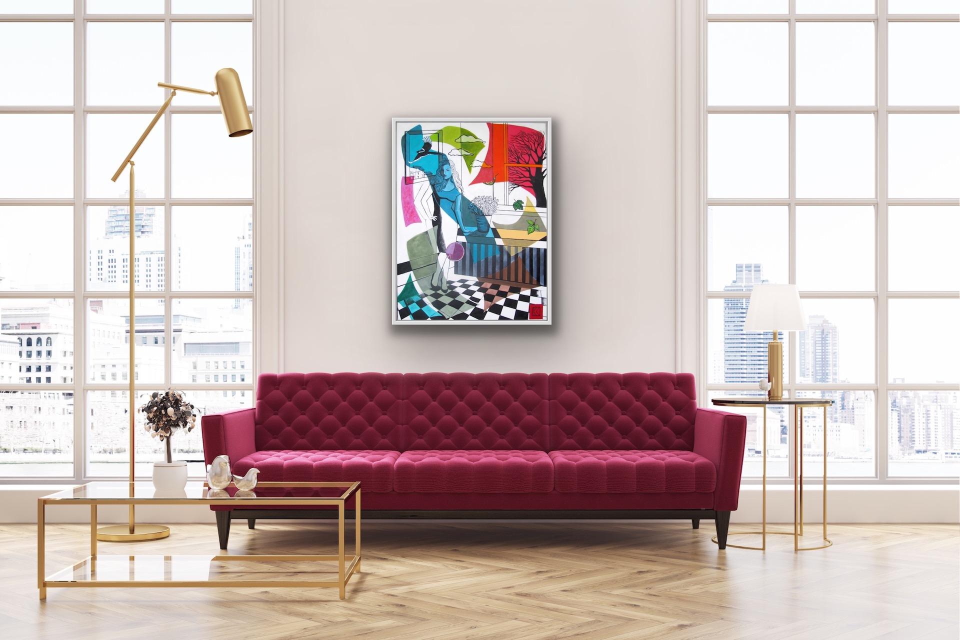 Karen Lynn
Blue Woman
Original Painting
Oil on Canvas
Canvas Size: H 100cm x W 76cm
(Please note that in situ images are purely an indication of how a piece may look).

This painting of a woman in a pop art style has always been one of my favorite