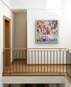 Karen Lynn, Crowd in Vivid Colour 6, Figurative Artwork