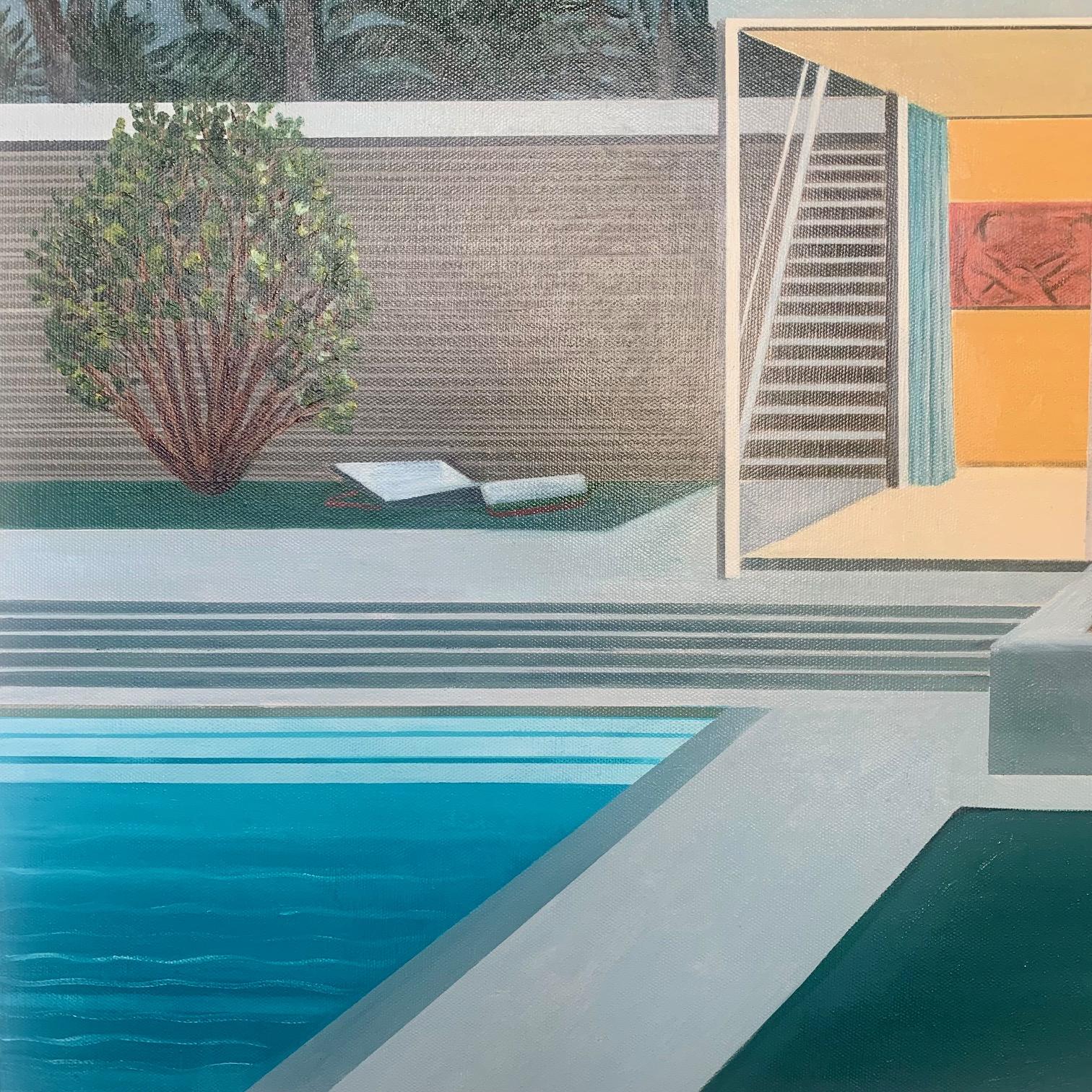 Casa Neutra Crepúsculo - Painting Contemporáneo de Karen Lynn
