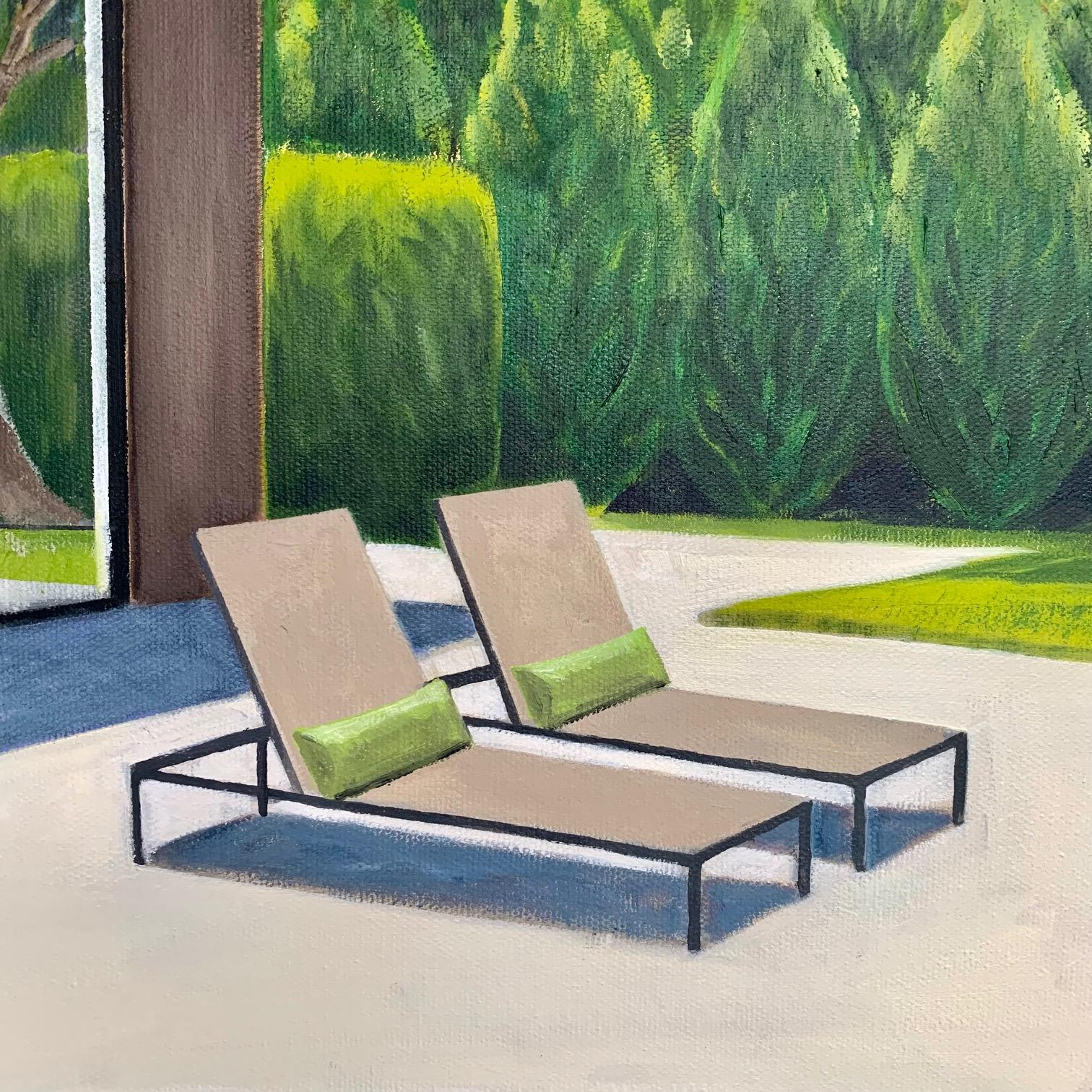 Villa Olivos with Oil on Canvas, Painting by Karen Lynn For Sale 5