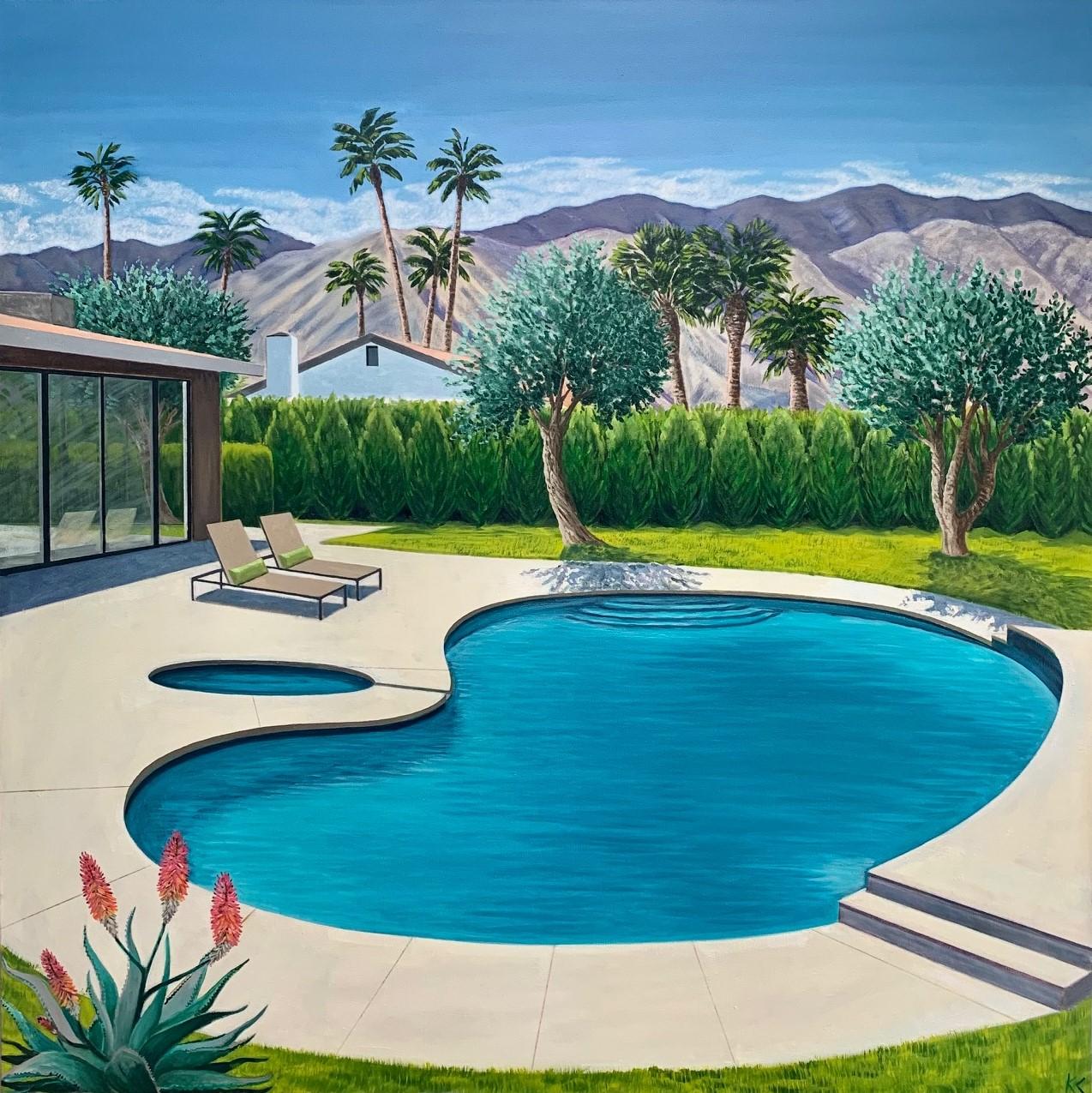Villa Olivos par Karen Lynn [2021]

Cette peinture fait partie de ma série de peintures sur la piscine moderniste. Dans ce tableau particulier, j'ai aimé la forme de la piscine en forme de rein et j'ai placé les oliviers entourant la maison moderne
