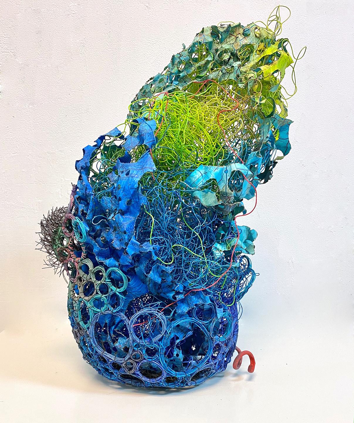 Karen Margolis Abstract Sculpture - Blue (from the Empty Vessels Series)