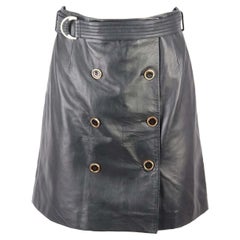 Karen Millen Belted Leather Mini Skirt UK 8