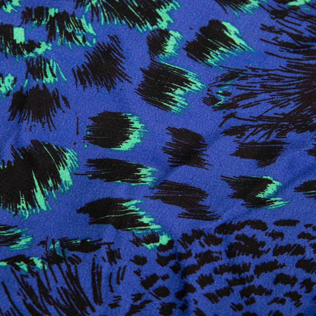 Karen Millen Blau Leopard Print Wickelkleid Größe XL im Zustand „Gut“ im Angebot in London, GB