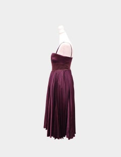 Karen Millen Burgundy Pleated Midi Dress - EU 38