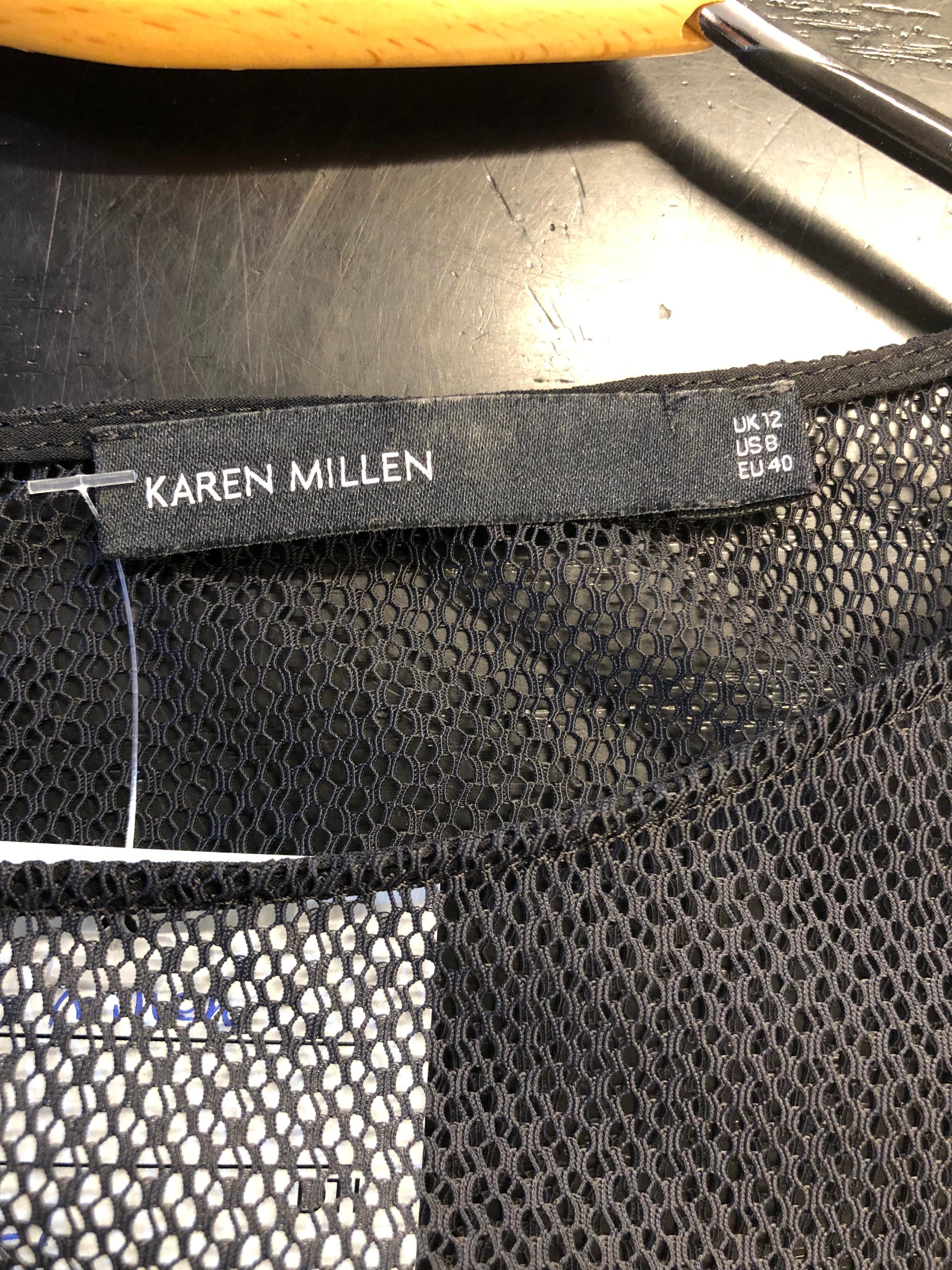 Women's Karen Millen Fishnet Overlay Sheath Dress Size UK 12 For Sale
