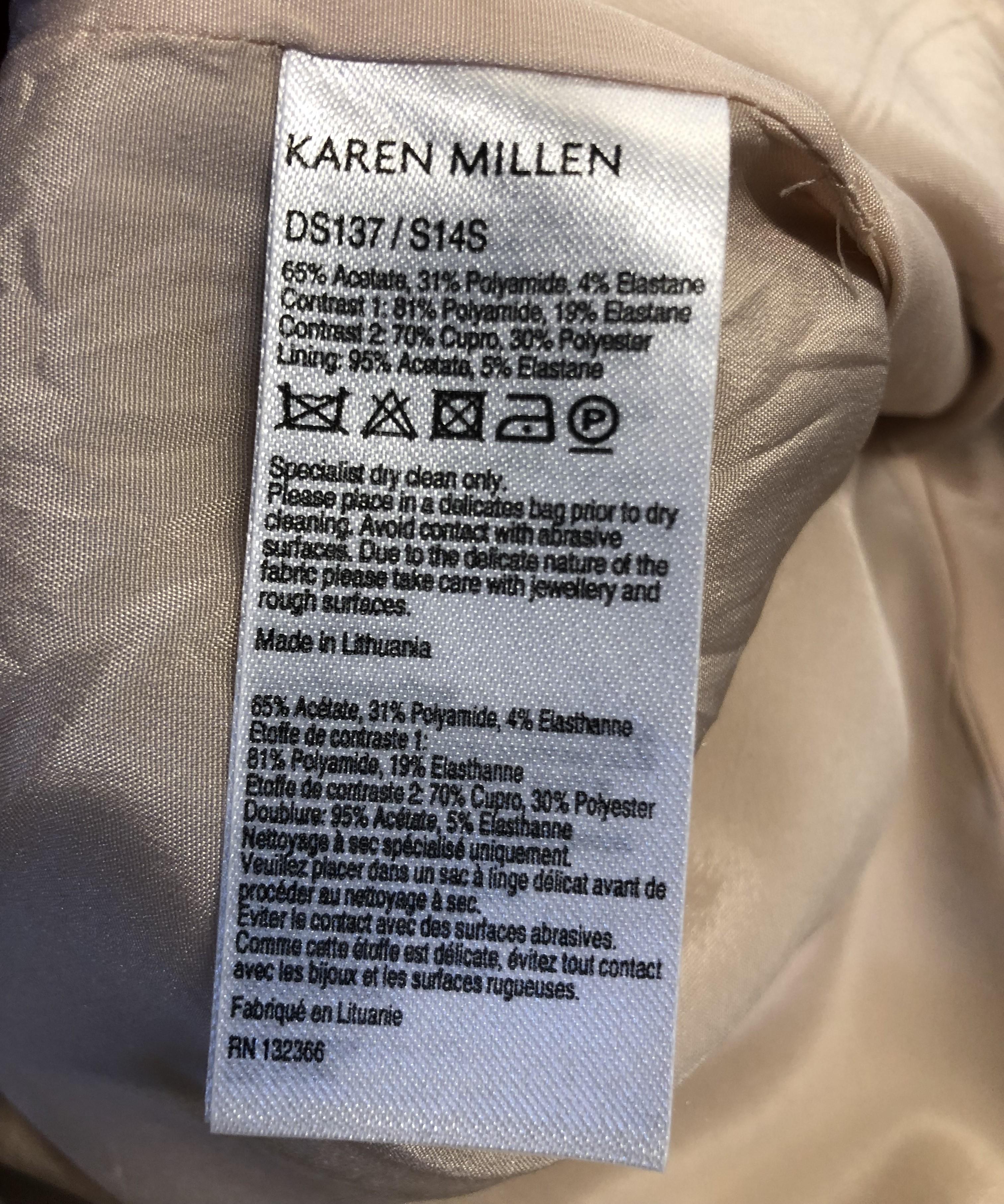 Karen Millen Fishnet Overlay Sheath Dress Size UK 12 For Sale 1