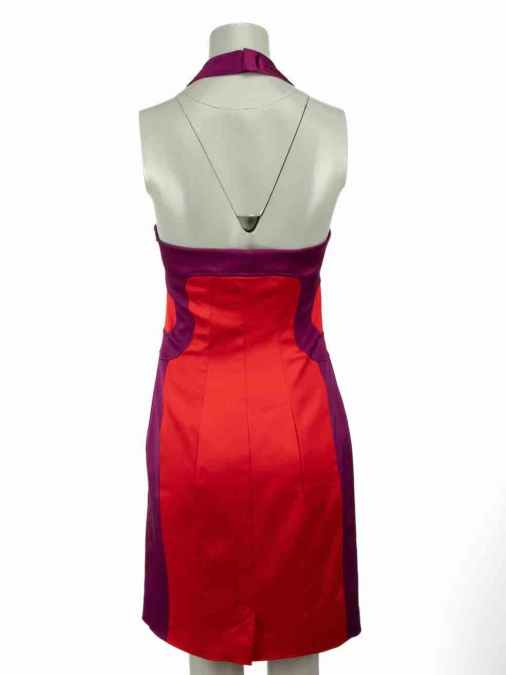 Karen Millen Vestido rojo y morado con panel de escote halterno Talla XL Rojo en venta