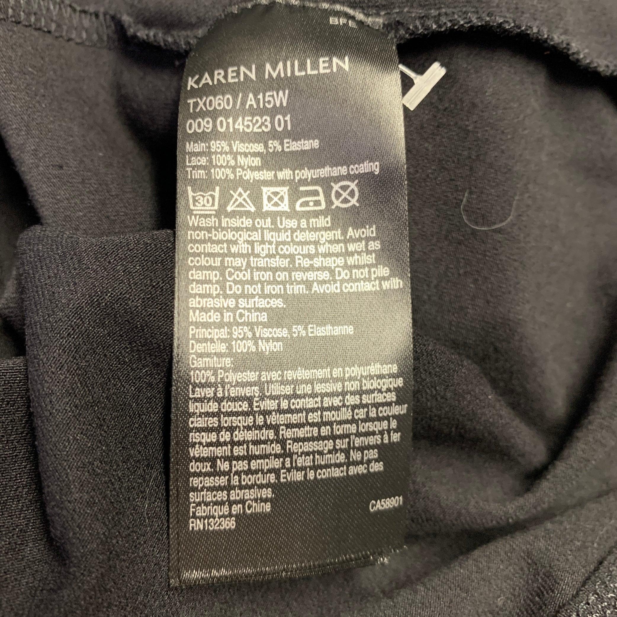 Karen Millen Taglia S Top Polo in pizzo misto viscosa nero in vendita 1