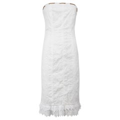 Karen Millen, robe blanche sans bretelles dos à lacets, taille M