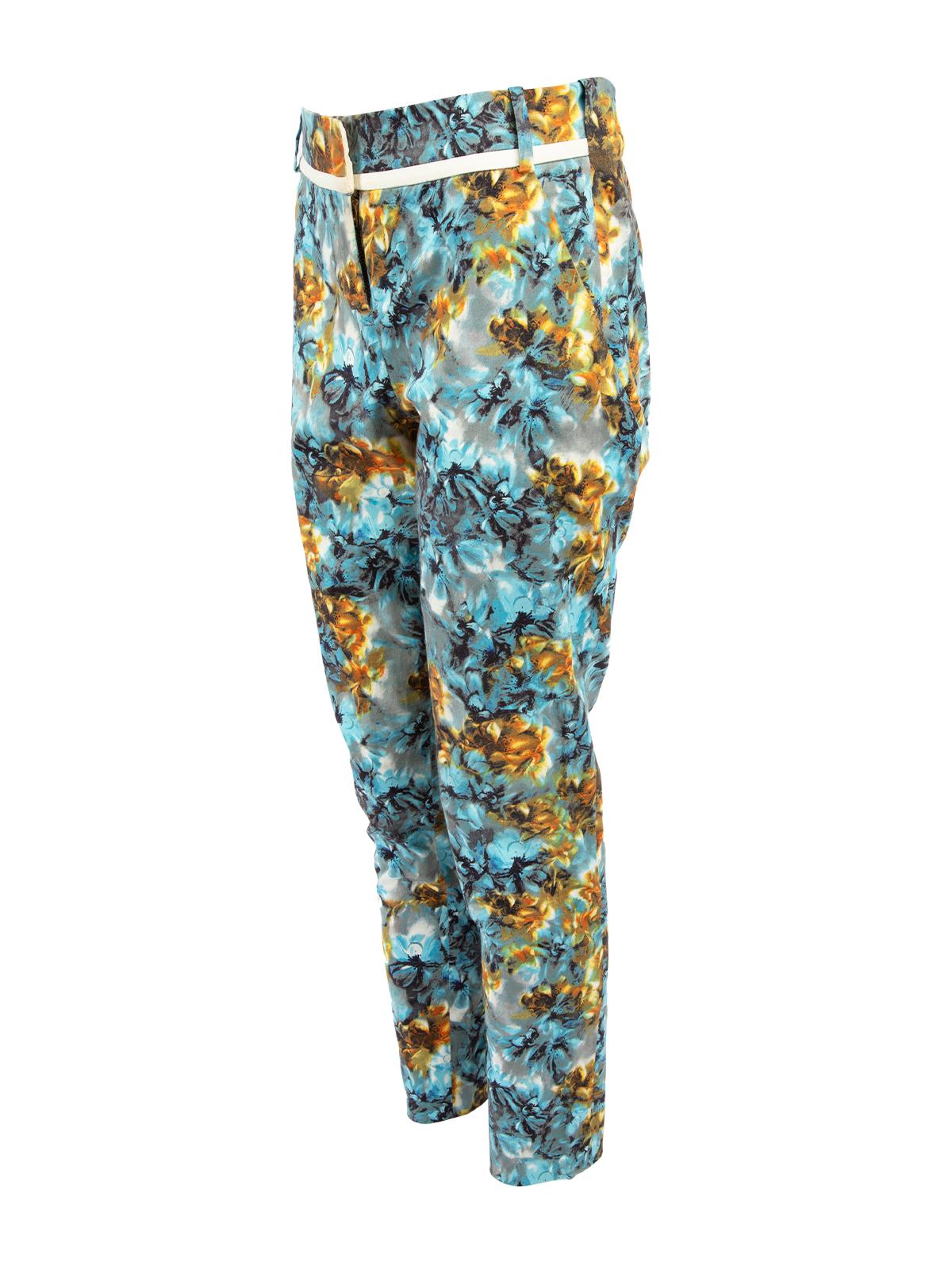 Karen Millen Women's Floral Trousers with Ankle Zip For Sale 1