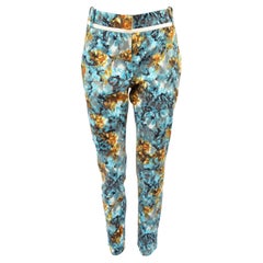 Used Karen Millen Women's Floral Trousers with Ankle Zip