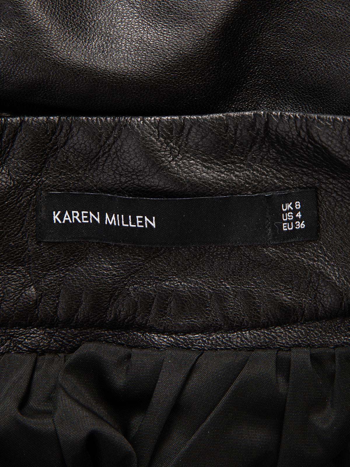 Karen Millen Women's Leather A line Skirt 2