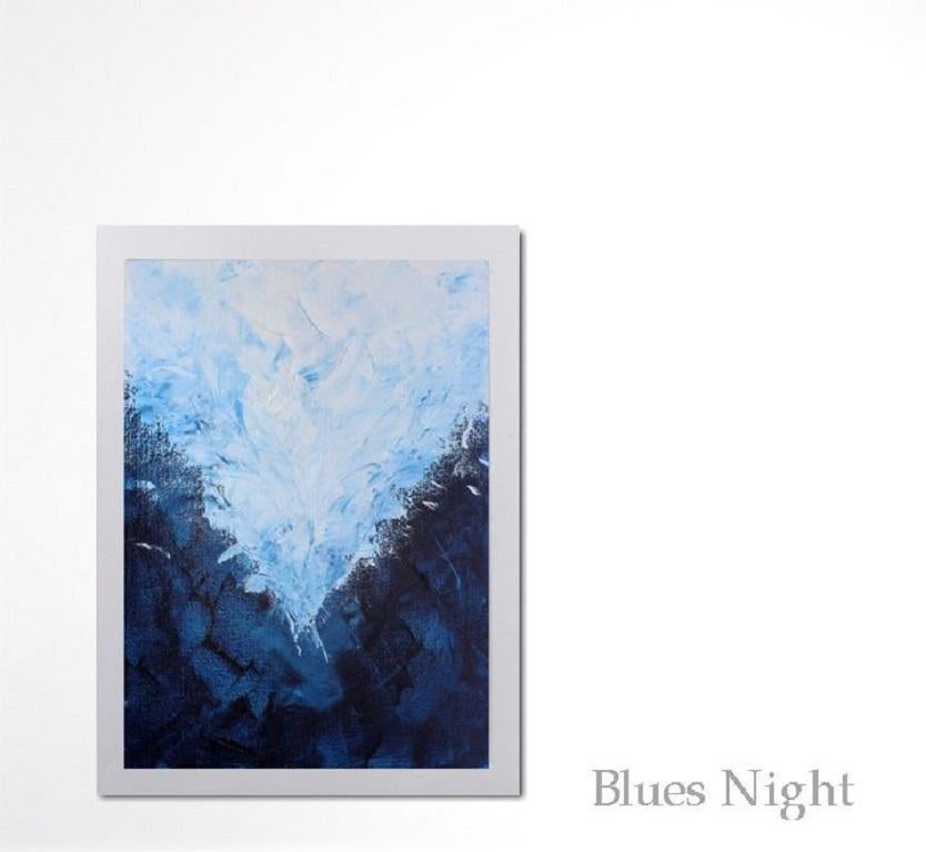Blues Night, Painting, Acrylic on Canvas For Sale 4