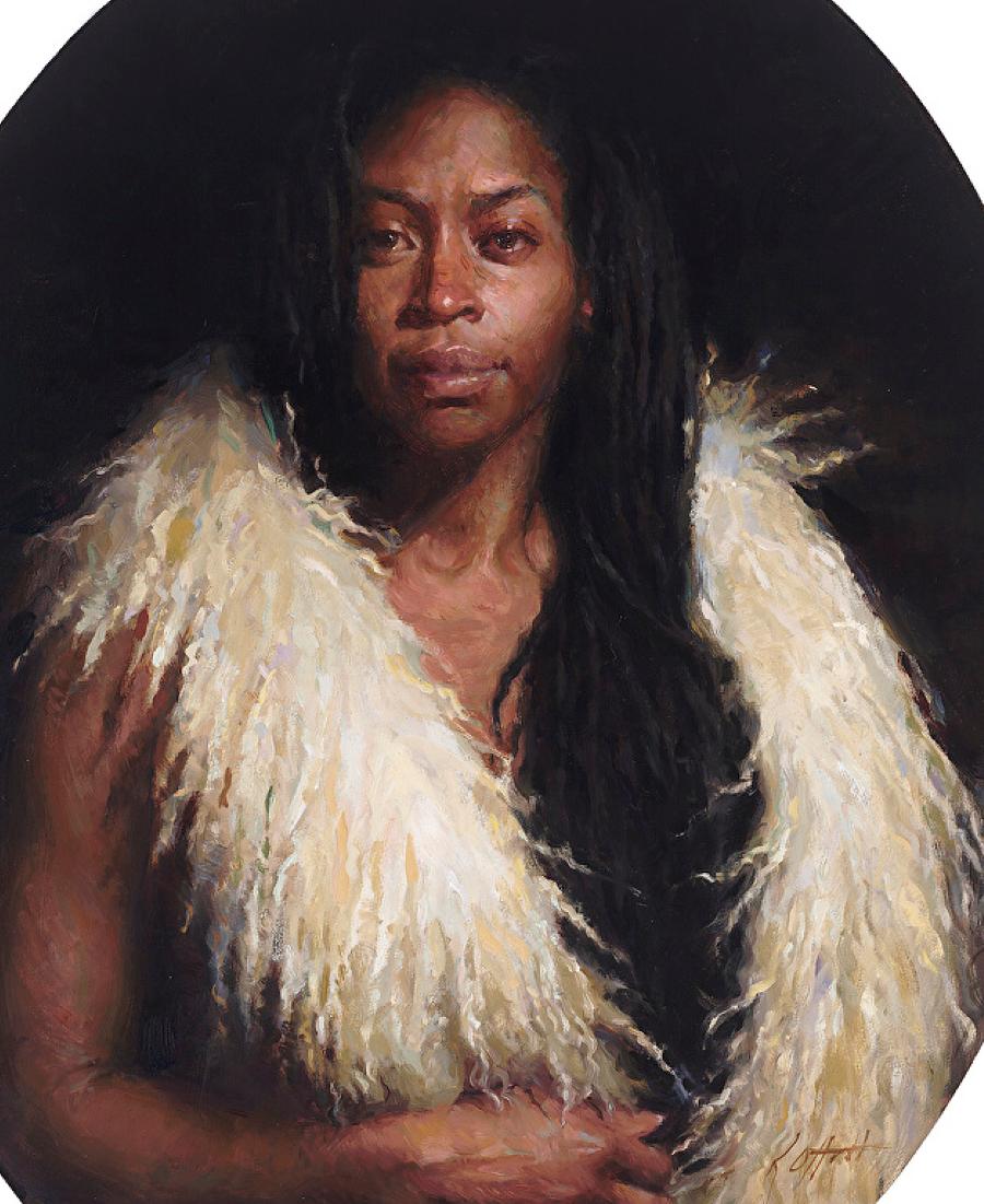 Brittany el boxeador contendiente   Pintura al óleo  Artista figurativa tejana - Painting de Karen Offutt