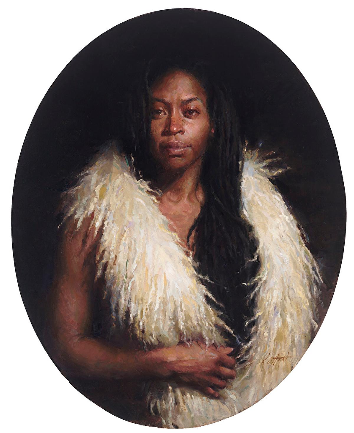 Brittany el boxeador contendiente   Pintura al óleo  Artista figurativa tejana en venta 2