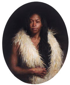 Brittany the Contender Boxing   Oil Painting  Female Figurative Texas Artist